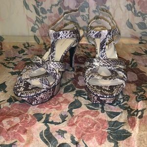 SNAKESKIN BCBG HEELS